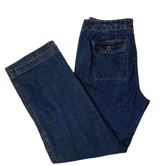 Vtg Northern Reflections Blue Jeans Size 12 Convertible Roll Tab Leg Denim Y2K - Picture 2 of 12
